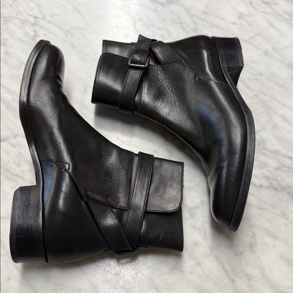 Men\'s Brooks Brothers Black Ankle Strap Buckle Leather Dress Boot Size 9 main image 5